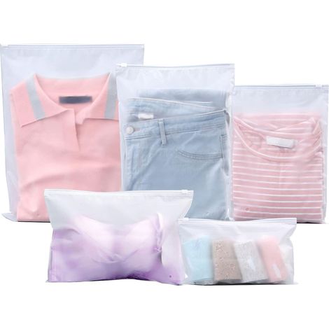 Lot de 30 sacs de rangement de voyage, organisateurs de bagages à fermeture éclair avec joint d'étanchéité (1/5)