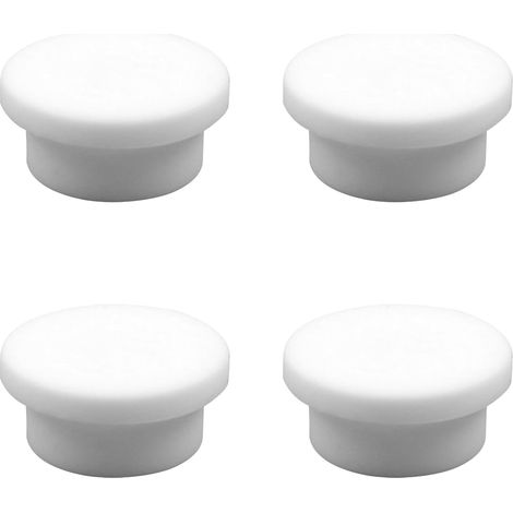 Juego de 4 tapas de rebosadero para fregaderos – Tapas redondas decorativas (blancas) para fregaderos de cocina y baño. (1/5)