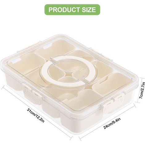 Ciotola per snack salati con coperchio - Piatto per snack con divisori - Divisori in plastica - Scatola portaoggetti - Scatola porta caramelle - Organizzatore per frutta secca e biscotti - Frutta a gu