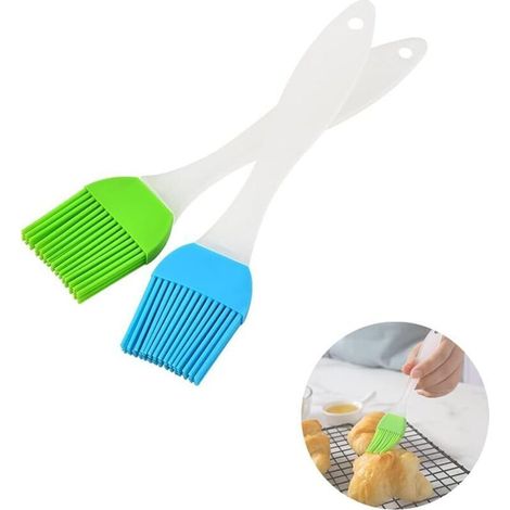 Pinceau Cuisine, Silicone Pinceau, Cuisine en Silicone, Pinceaux de Barbecue, Pinceau à Pâtisserie, pour Barbecue, Gâteaux, Cuisson, Baking Cooking, Badigeonner Huile (1/4)