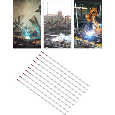 10 Stück/Verkauf einer einzelnen 150 mm Wolfram-Elektrode mit roter Spitze zum WIG-Schweißen, 2,0 mm Wolfram-Elektrode. (1/5)