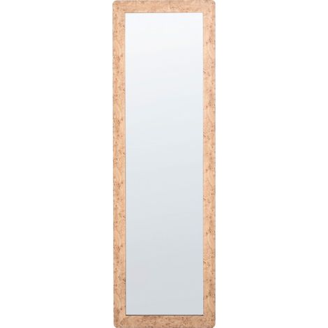 Wall Mirror Light Brown MDF Frame Mid-Century Modern Style Hanging Decor GALAN (1/5)
