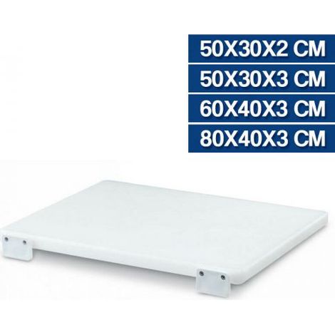 Tagliere con Fermi Bianco in Polietilene cm. 50X30X2 (1/2)