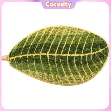 Cocosity tapis de salle de bain en forme de feuille Tapis de salle de bain en polyester en forme de feuille, administration presse (1/5)