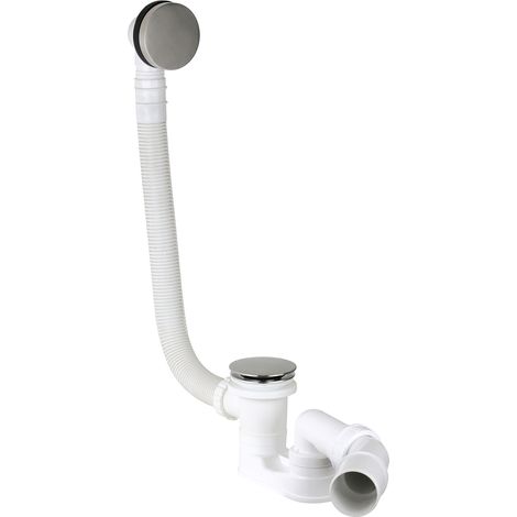 Colonna di scarico vasca universale con copertura troppo pieno e piletta acciaio inox CGS TKSK14-INOX  Acciaio Inox