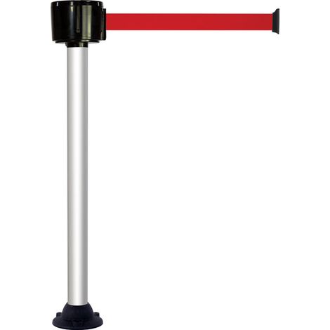 Poteau alu anodisé à sangle grande longueur rouge 12m x 50mm sur socle fixe - 2810272