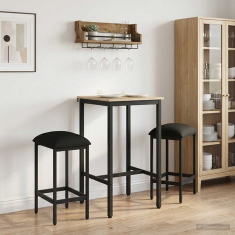 vidaXL Bar Stool 2 pcs Black 40 x 32 x 74 cm Engineered Wood (1/5)