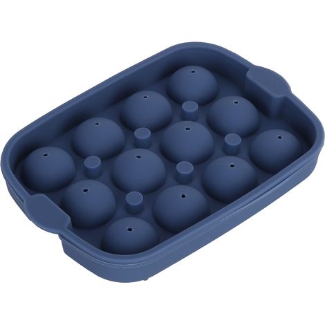 Moule à glaçons en silicone pour faire soi-même des glaçons sphériques, bleu foncé, 12 trous, 30 mm, idéal pour la maison, les bars et les cocktails. (1/5)