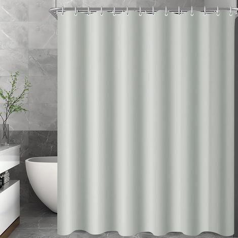 1 Rideau de douche, 100x200 cm, Polyester imperméable, Anti-moisissure, Bas lesté, Avec 8 anneaux, Pour salle de bain (1/5)