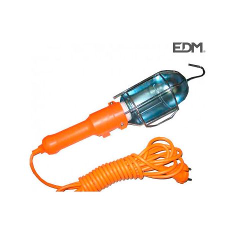 Lámpara portátil con interruptor y gancho metálico, 5m de cable EDM 85761