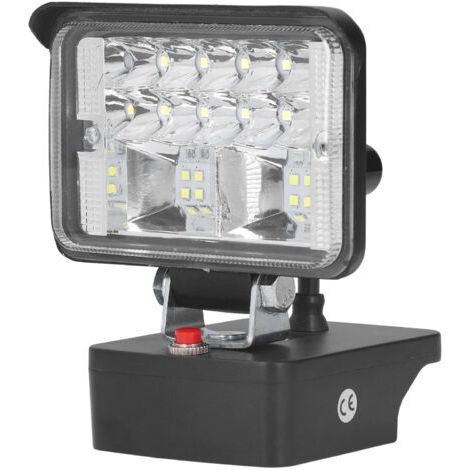 Projecteur LED extérieur à lumière du jour, compatible avec les batteries Hitachi 18 V, pour l’éclairage de sécurité, d’éclairage général ou d’éclairage de chantier