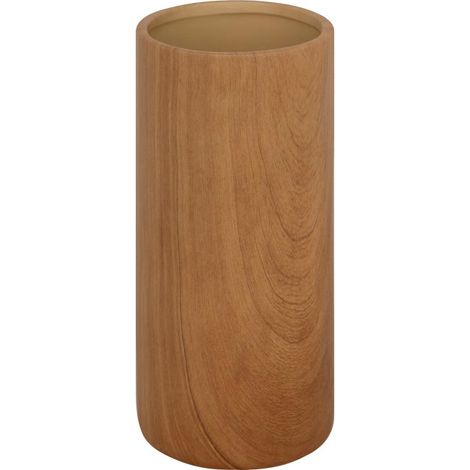 Vase Cylindrique Effet Bois "Soa" 20cm Marron (1/4)