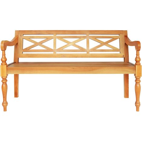 Maison Exclusive - Batavia-Bank Hellbraun 123 cm Massivholz Mahag (1/5)