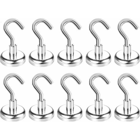 Crochets Magnetiques,22kg Super Strong Neodymium Crochets Magnet Crochets magnétiques 25mm (10pcs), (1/5)