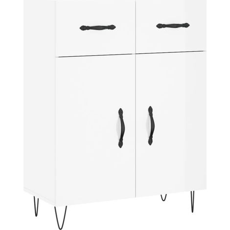 Credenza buffet cassettiera mobile contenitore organizer cucina soggiorno lucido 69,5 x 34 x 90 cm derivati del legno bianco 020030707