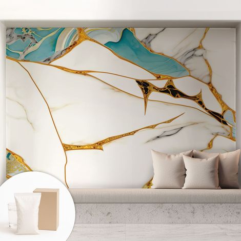 Carta Da Parati - Non Tessuto - Con Colla Inclusa - Per Interni - Ecologica - Con Ingresso - Soggiorno L'eleganza del marmo 208x146 cm (1/5)