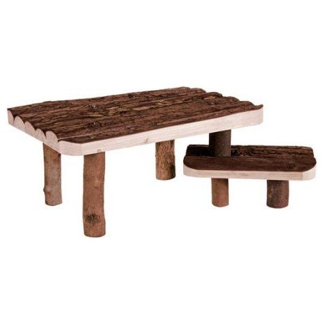 Abri et plateforme, chinchilla, bois d'écorce 37 × 17 × 28 cm
