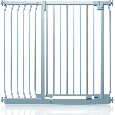 Safetots Extra Tall Elite Safety Gate, 107cm - 116cm, Matt Grey, Extra Tall 96.8cm in Height, Pressure Fit Stair Gate