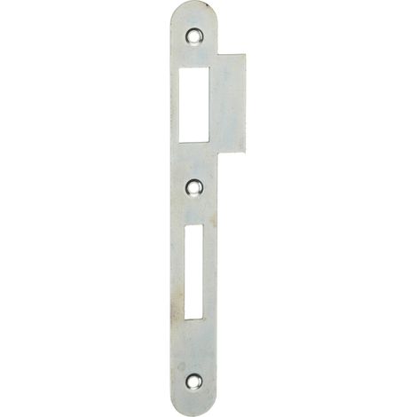Gâche pour serrure à encastrée zinguée à bouts ronds, avec traine 12mm, hauteur 170mm - THIRARD (1/2)