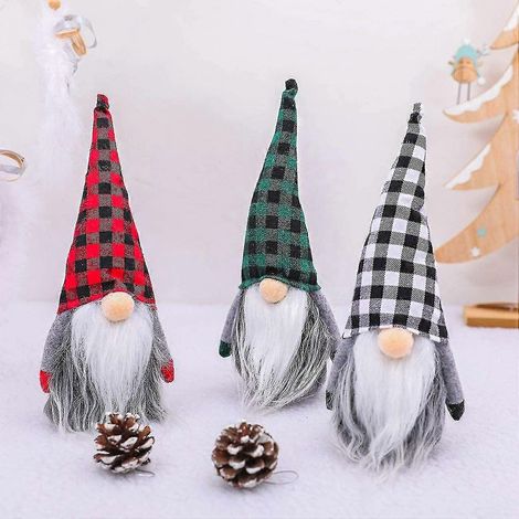 Décorations de Noël elfes, ensemble de 3 pièces, fait main, 25 cm (1/4)