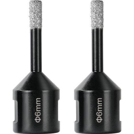 Forets Diamant, 2Pièces 6mm Meche a Carrelage avec Filetage M14, Cloche Carrelage pour Carrelage en Porcelaine, Grès, Céramique, Marbre, Granit, Convient aux Meuleuses d'Angle (1/5)