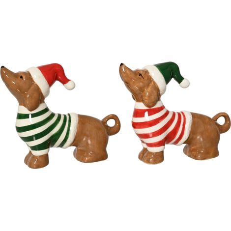 Cane decorativo in dolomite 9,3 x 4 x 7,5 cm colori modello assortito Peraga Christmas