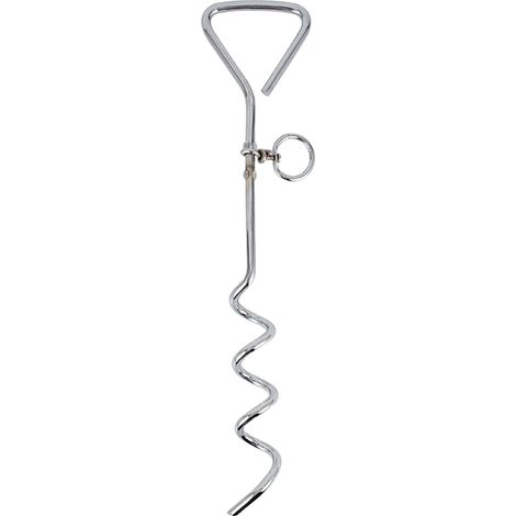 Estaca para perros, acero inoxidable, para uso exterior, color plata. (1/2)