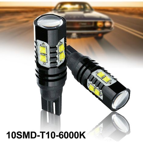 Lot de 2 phares antibrouillard LED 10smd-t10-6000k-5050 (1/5)