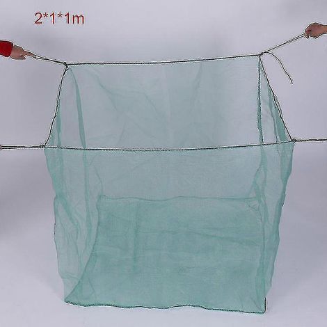 Filet d'aquaculture en polyéthylène haute densité non toxique, adapté à la pisciculture et à la conservation des sols et de l'eau, de dimensions 2×1×1 mètres. (1/5)