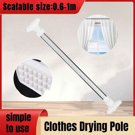 Barre de tension réglable pour rideau de douche, extensible, pour penderie et salle de bain (1/5)