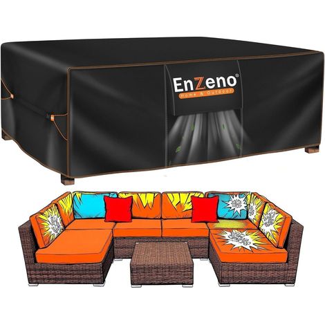 Enzeno Abdeckung Gartenmöbel 270x180x94cm Oxford-Gewebe Wasserdicht