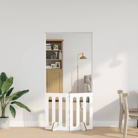 vidaXL  Folding Pet Fence  2 pcs White 100.5 x 38 x 70 cm