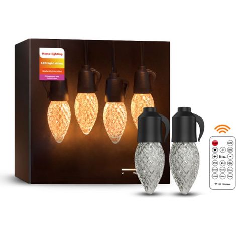 LED Guirlande Guinguette Coloré,15M RGB Guirlande Lumineuse Extérieure et Intérieure avec télécommande,IP65 étanche,25 Dimmable Ampoules pour Jardin,Magasin,Terrasse,Salon,Chambre,Blanc chaud (1/5)