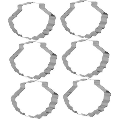 6,2x5 cm Set di 6 Tagliapasta in Acciaio Inossidabile a Forma di Conchiglia, Facili da Pulire (1/3)