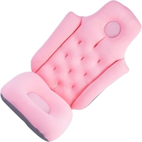Coussin de Bain Antidérapant Léger en Polyester Particules de Mousse, Pliable pour Soutien Sécurisé du Dos, pour Voyage et Hôtel, Couleur Rose (1/5)