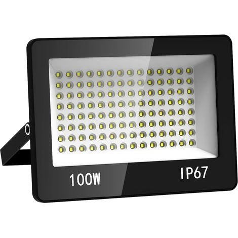 Projecteur LED Exterieur 100W, 10000LM Spot LED Extérieur Puissant 6500K Blanc Froid, IP67 Imperméable Eclairage Sécurité pour Jardin, Patio, Garage,Terrasse, Entrepôt (1/5)