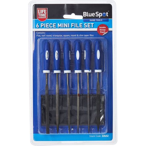 BlueSpot Tools 22652 Mini File Set with Pouch 6 Piece B/S22652 (1/4)