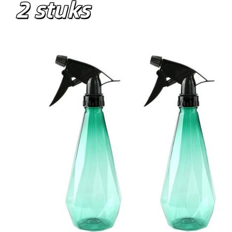 Lot de 2 vaporisateurs en plastique de 500 ml pour nettoyage cheveux mains vêtements salle de bain et plantes couleur vert foncé (1/5)
