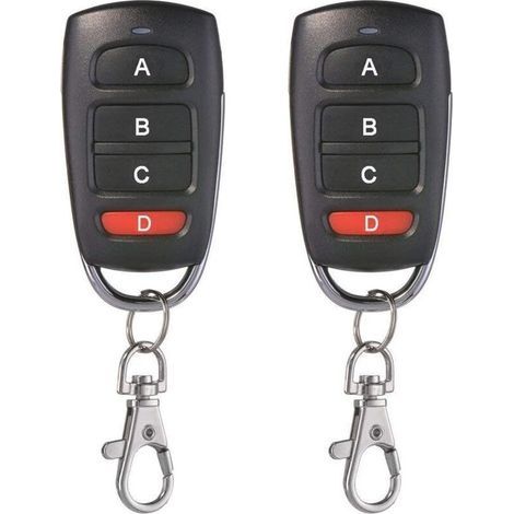 Lot de 2 Universel Porte De Garage Clonage Clé Fob Télécommande 433 MHz 4 bouton Cloner pour Porte de Garage Porte Électrique etc (1/5)