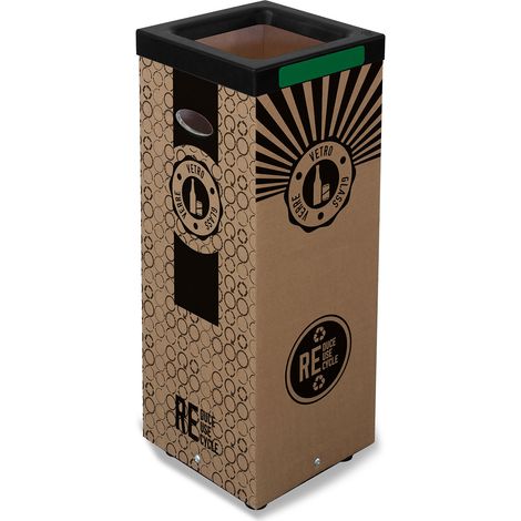 Contenitore per Rifiuti Vetro Cover Superiore in Plastica 29,4x29,4x73,4 cm in Cartone