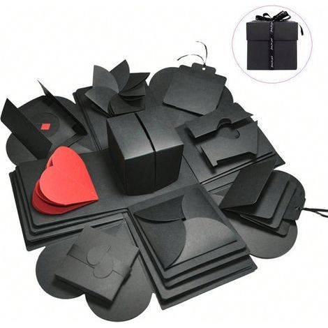 Selbstgemachtes Explosionsfotoalbum mit kreativem Mechanismus, Überraschungsbox, romantische Geschenkbox für Valentinstag, Hochzeiten und Schulanfang (1/5)