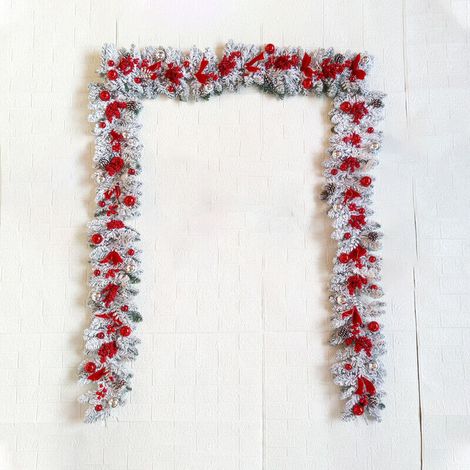 Guirlande de Noël artificielle réaliste de 1,2 m, pour décorations de porte d'entrée de Noël,Idéal pour les décorations de vacances et les réunions de famille