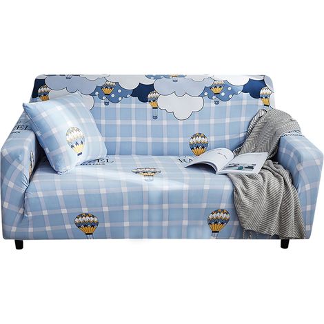 Housse de Canapé Extensible Motif Montgolfière pour Canapé 3 Places Polyester Souple Anti-taches et Poils d'Animaux (1/5)