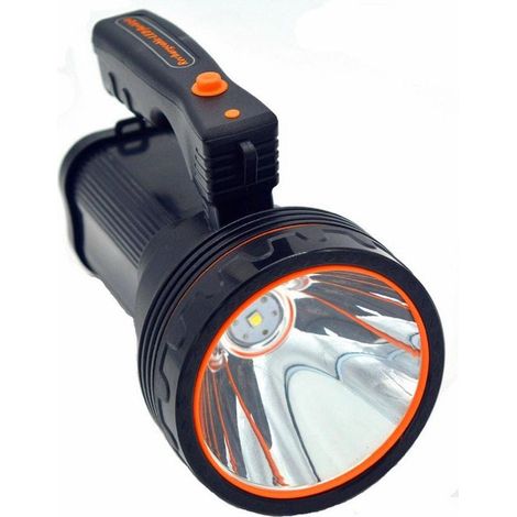 Lampe de Poche à Del Rechargeable de 7000 lumens Super Brillante avec Bords tranchants pour éviter Les bêtes Unisex-Youth, Black, 1 (1/5)