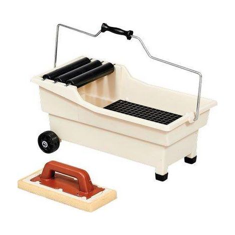 Polierwaschwanne Pulirapid mit Schwammbesenschrubber Sweepex mit Griff (13x30 cm) - 20 Liter - RAIMONDI - 11148