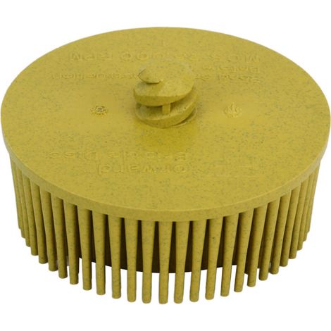 Disque à Poils Roloc Disques à Changement Rapide Disque à Poils de 2 Pouces Disque de Fixation à Tige de Poils Abrasifs pour Enlever les Revêtements de Rouille de Bavure sur le (Jaune). (1/5)