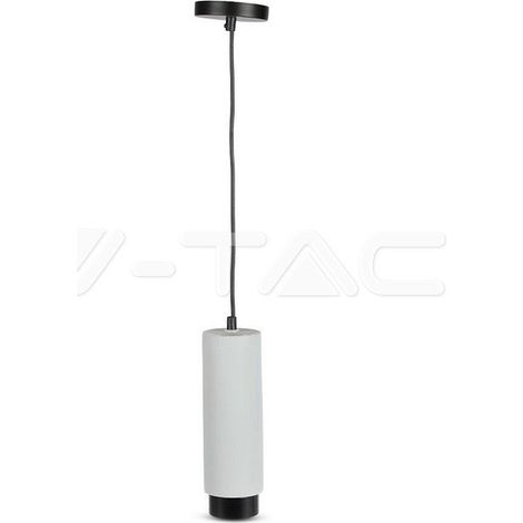 V-TAC VT-864 Lampadario led portafaretto pendente 1mt GU10 in gesso con bordo metallo nero a sospensione - sku 3134