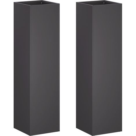 Maison Exclusive - Vaso da giardino 2 pz Nero 20 x 20 x 75 cm (1/5)
