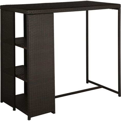 Maison Exclusive - 5-tlg. Gartenbar-Set mit Kissen Poly Rattan Br