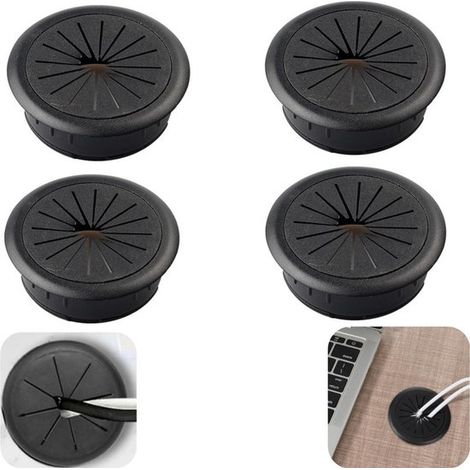 Boîtes de gestion des câbles lot de 4 - guides 6 x 2,2 cm pour bureau (1/5)